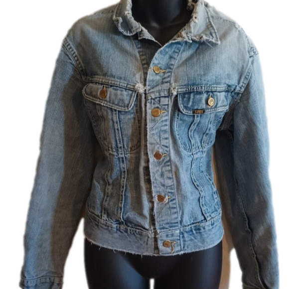 Lee Jackets & Blazers - VINTAGE/ retro distressed Lee jean jacket. See measurements. Couple stains.